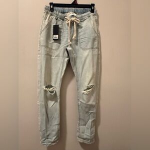 One Teaspoon Shabbies drawstring boyfriend jeans NWT